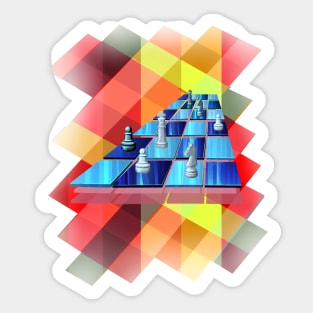 Chess with chequered background design Sticker